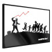 Poster Race - black and white mural with a group of people in Banksy and street art style 118696 additionalThumb 2
