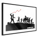 Poster Race - black and white mural with a group of people in Banksy and street art style 118696 additionalThumb 12