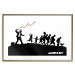 Poster Race - black and white mural with a group of people in Banksy and street art style 118696 additionalThumb 14