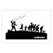 Poster Race - black and white mural with a group of people in Banksy and street art style 118696 additionalThumb 19
