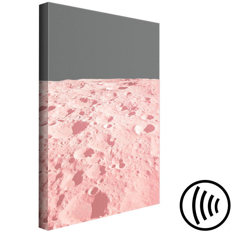 Canvas Art Print The surface of the moon - a photo from space in a pink colour 123196 additionalImage 6