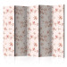 Room Divider Screen Magnolia Branches II - colorful flower plants on a pastel pink background 123296