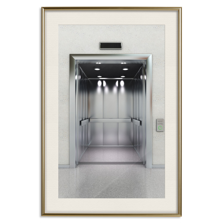 Wall Poster Next Level - architecture of metal elevator with open doors 123896 additionalImage 19