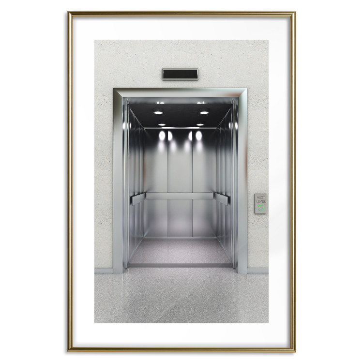 Wall Poster Next Level - architecture of metal elevator with open doors 123896 additionalImage 16