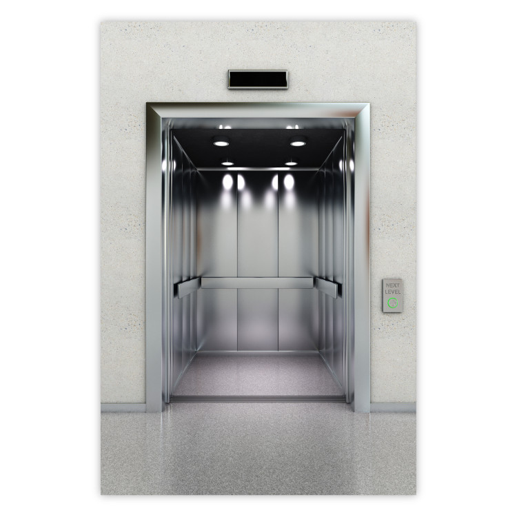 Wall Poster Next Level - architecture of metal elevator with open doors 123896