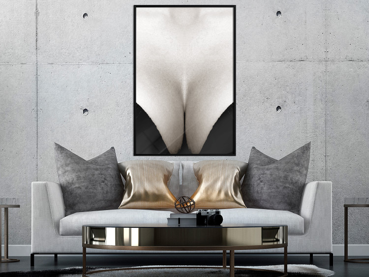 Wall Poster Decolletage - black and white female chest with visible neckline 123996 additionalImage 7