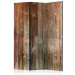 Room Divider Screen Forest Cabin (3-piece) - warm brown wood texture pattern 124096