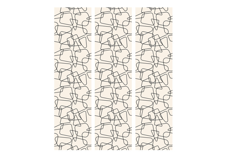 Folding Screen Rounded Geometry (3-piece) - modern pattern on a light background 124196 additionalImage 3