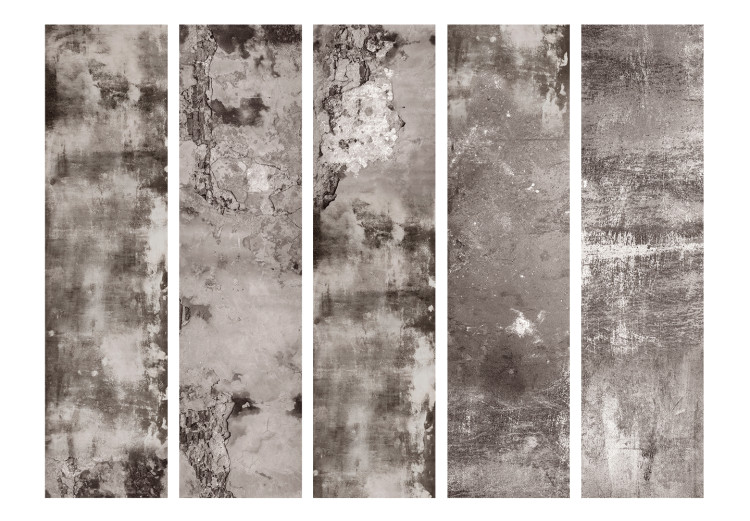 Room Separator Old Plaster II (5-piece) - composition with a texture of gray concrete 124296 additionalImage 3