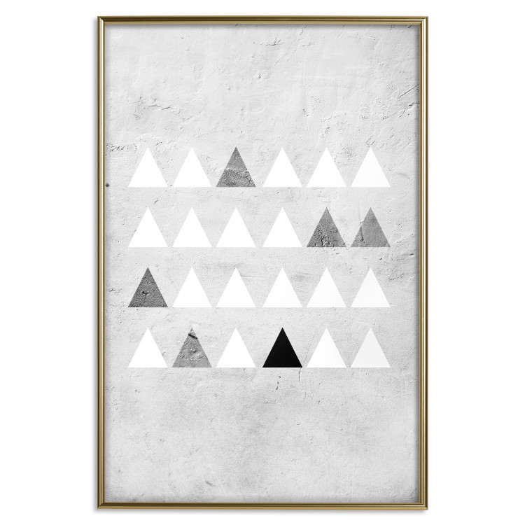 Poster Gray Forest - black and white triangular geometric shapes on concrete background 124496 additionalImage 20