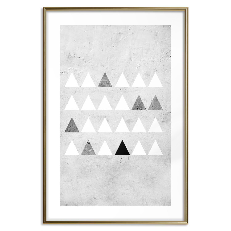 Poster Gray Forest - black and white triangular geometric shapes on concrete background 124496 additionalImage 14