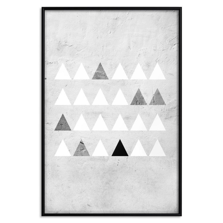 Poster Gray Forest - black and white triangular geometric shapes on concrete background 124496 additionalImage 18
