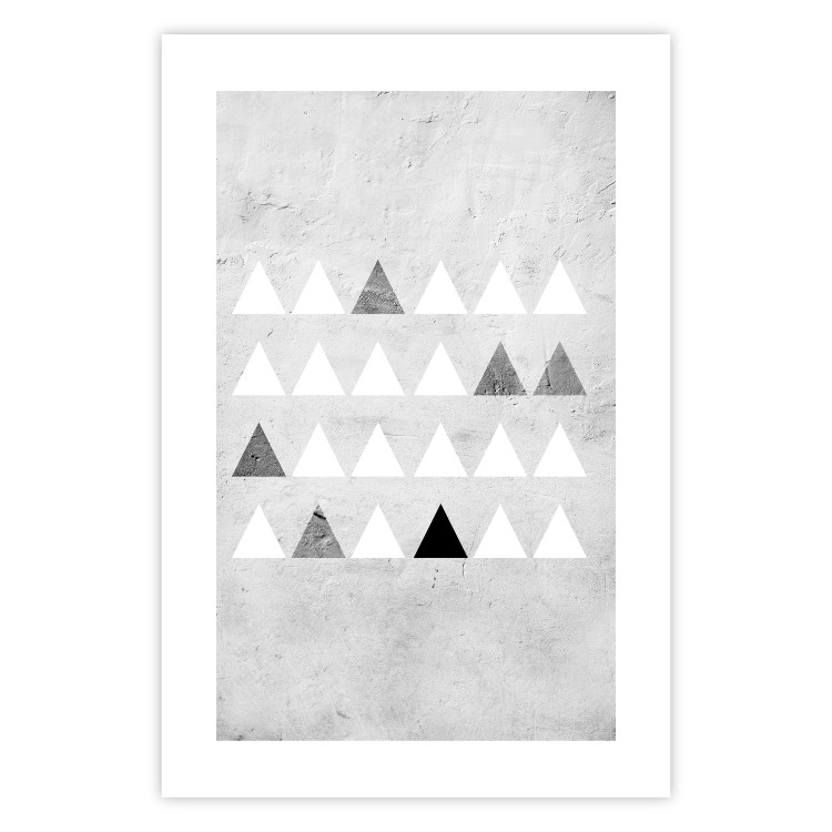 Poster Gray Forest - black and white triangular geometric shapes on concrete background 124496 additionalImage 19
