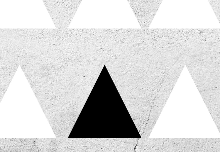 Poster Gray Forest - black and white triangular geometric shapes on concrete background 124496 additionalImage 8