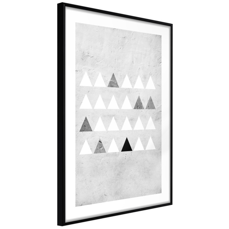Poster Gray Forest - black and white triangular geometric shapes on concrete background 124496 additionalImage 13
