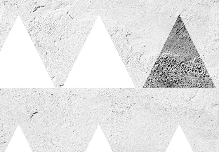 Poster Gray Forest - black and white triangular geometric shapes on concrete background 124496 additionalImage 11