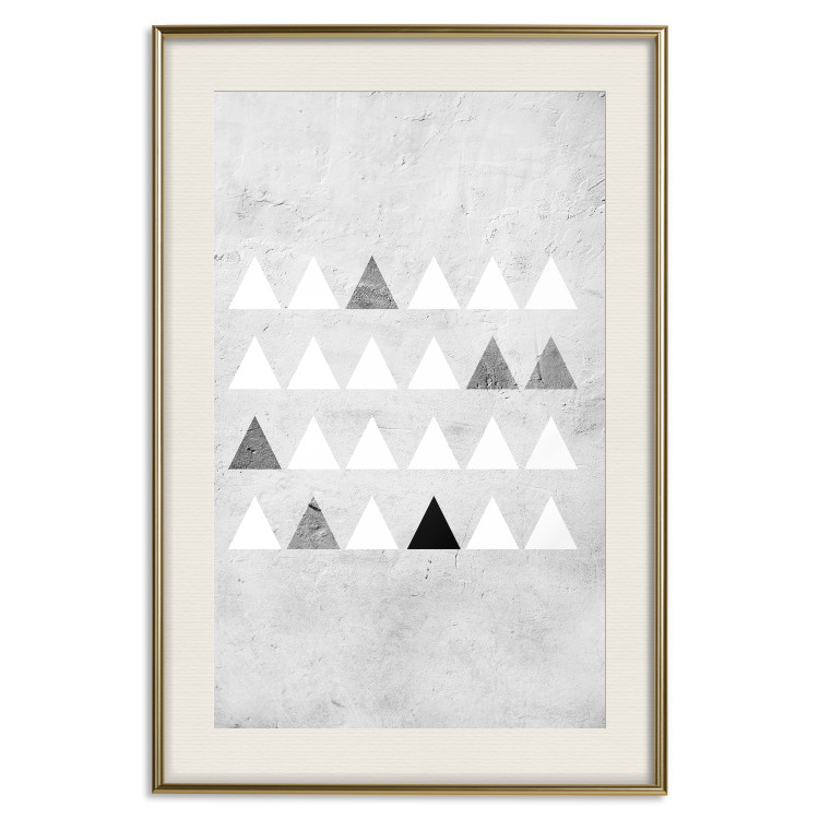 Poster Gray Forest - black and white triangular geometric shapes on concrete background 124496 additionalImage 19