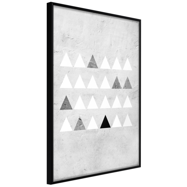 Poster Gray Forest - black and white triangular geometric shapes on concrete background 124496 additionalImage 10