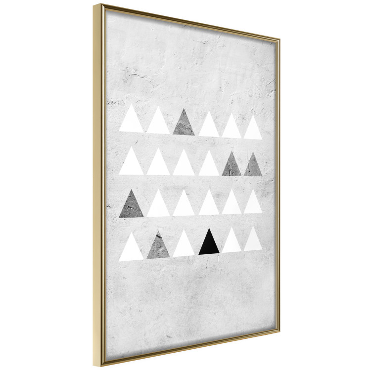 Poster Gray Forest - black and white triangular geometric shapes on concrete background 124496 additionalImage 14