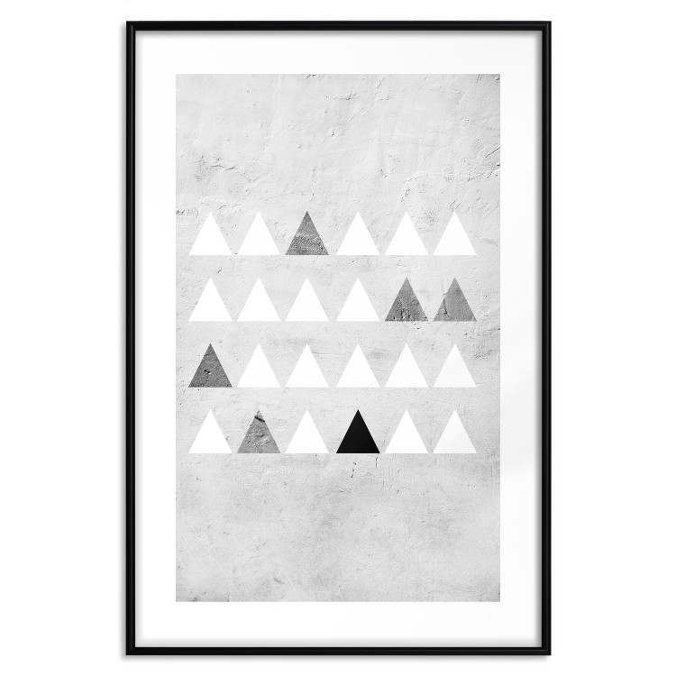 Poster Gray Forest - black and white triangular geometric shapes on concrete background 124496 additionalImage 15