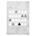 Poster Gray Forest - black and white triangular geometric shapes on concrete background 124496