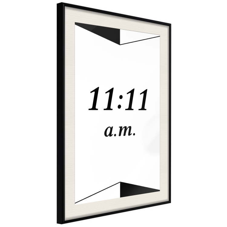 Wall Poster Unusual Hour - numbers between triangles in a black and white motif 125096 additionalImage 3