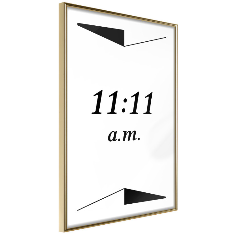 Wall Poster Unusual Hour - numbers between triangles in a black and white motif 125096 additionalImage 6
