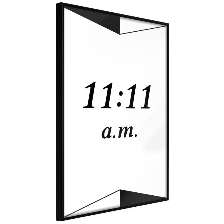 Wall Poster Unusual Hour - numbers between triangles in a black and white motif 125096 additionalImage 10