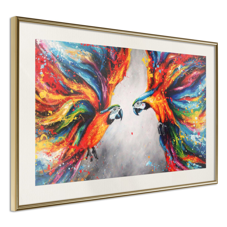 Poster Energy of Colors - abstract colorful animals on a gray smoke background 127096 additionalImage 3