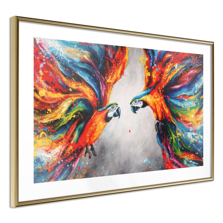 Poster Energy of Colors - abstract colorful animals on a gray smoke background 127096 additionalImage 9
