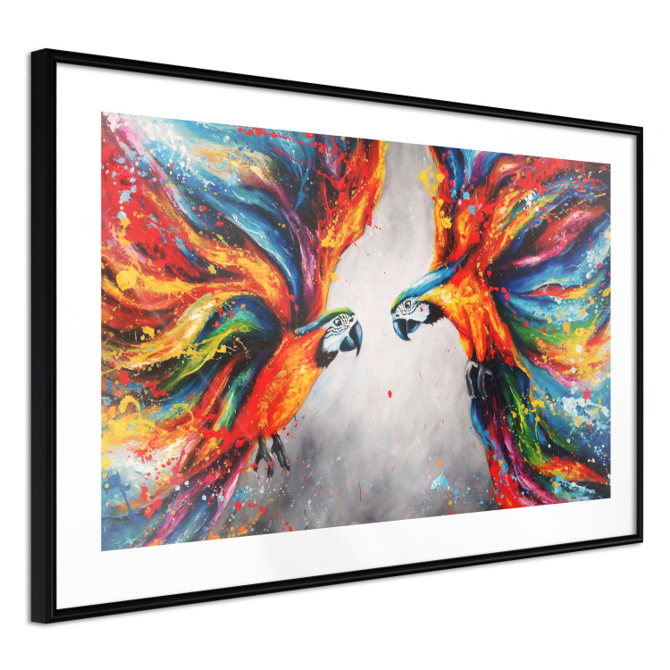 Poster Energy of Colors - abstract colorful animals on a gray smoke background 127096 additionalImage 8