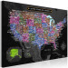 Canvas Art Print Multicoloured map of North America - on black background 127896 additionalThumb 2
