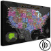 Canvas Art Print Multicoloured map of North America - on black background 127896 additionalThumb 6