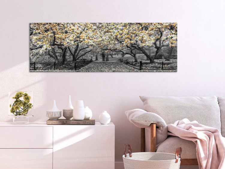 Canvas Blooming Magnolias - horizontal composition of yellow shaded magnolia 128796 additionalImage 3