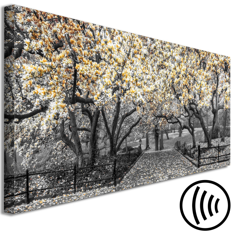 Canvas Blooming Magnolias - horizontal composition of yellow shaded magnolia 128796 additionalImage 6