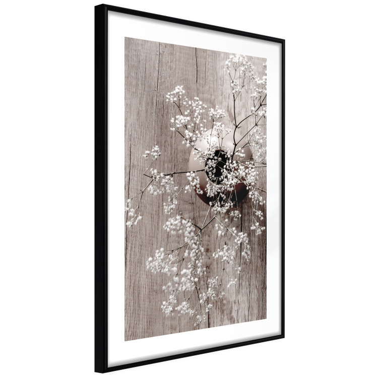 Wall Poster Dried Flowers - composition with white plant in vase against wooden background 129396 additionalImage 11