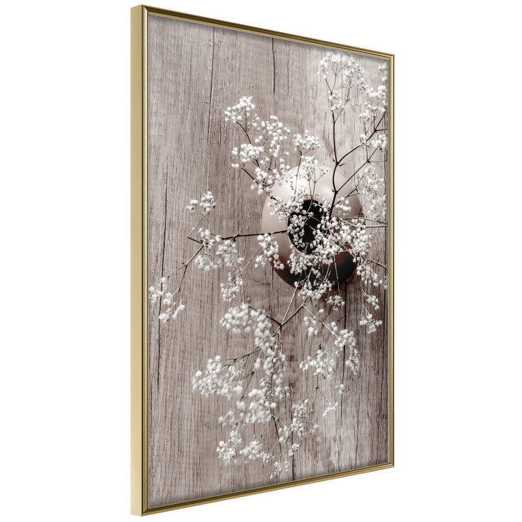 Wall Poster Dried Flowers - composition with white plant in vase against wooden background 129396 additionalImage 12