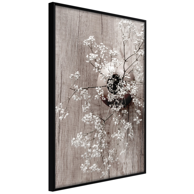 Wall Poster Dried Flowers - composition with white plant in vase against wooden background 129396 additionalImage 10