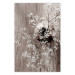 Wall Poster Dried Flowers - composition with white plant in vase against wooden background 129396