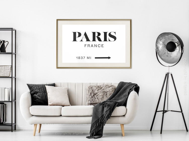 Wall Poster Parisian Chic - black Paris and France text in English on white background 129596 additionalImage 22