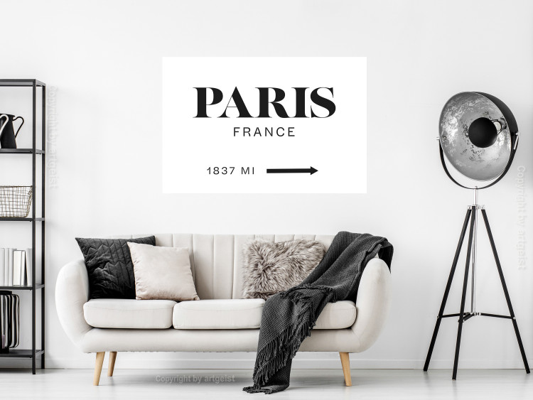 Wall Poster Parisian Chic - black Paris and France text in English on white background 129596 additionalImage 2