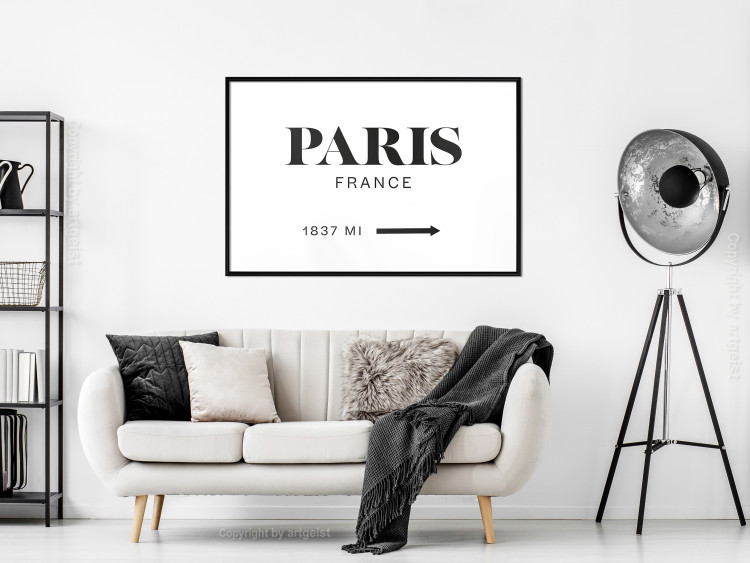Wall Poster Parisian Chic - black Paris and France text in English on white background 129596 additionalImage 18