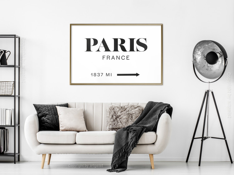 Wall Poster Parisian Chic - black Paris and France text in English on white background 129596 additionalImage 5