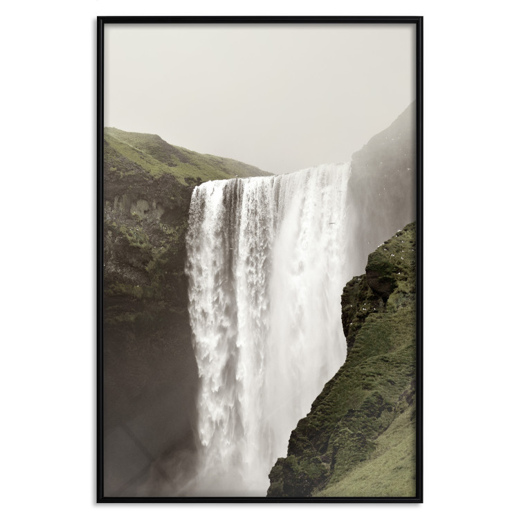 Poster Majesty of Nature - landscape of a waterfall amidst moss-covered rocks 130296 additionalImage 18