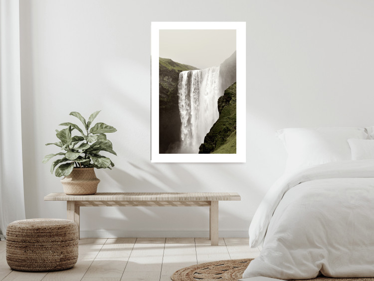 Poster Majesty of Nature - landscape of a waterfall amidst moss-covered rocks 130296 additionalImage 12