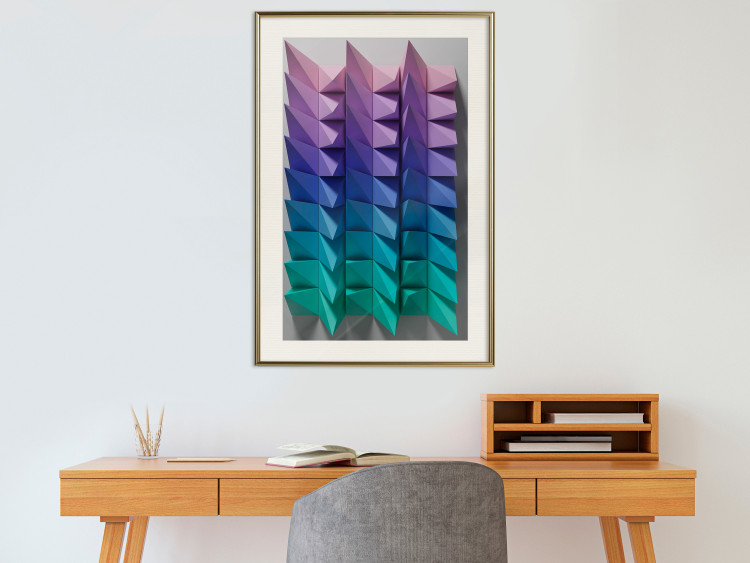 Wall Poster Vertical Movement - abstract and colorful 3D geometric figures 130696 additionalImage 22