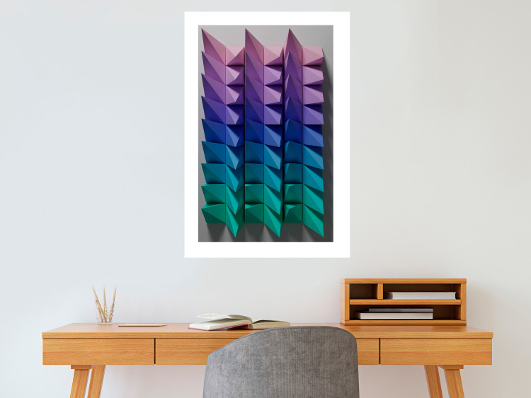Wall Poster Vertical Movement - abstract and colorful 3D geometric figures 130696 additionalImage 11