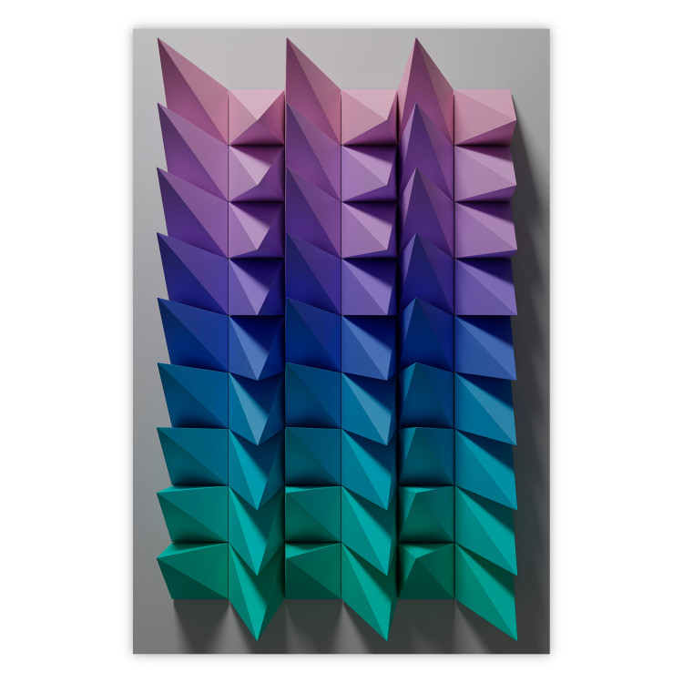 Wall Poster Vertical Movement - abstract and colorful 3D geometric figures 130696