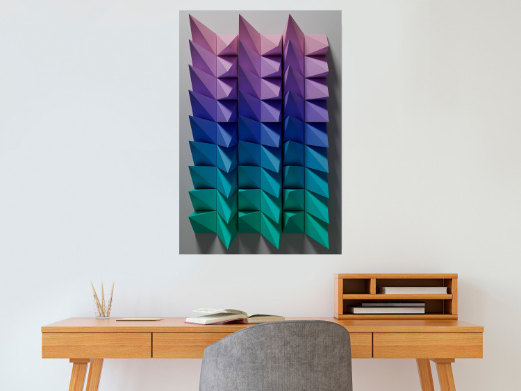 Wall Poster Vertical Movement - abstract and colorful 3D geometric figures 130696 additionalImage 12