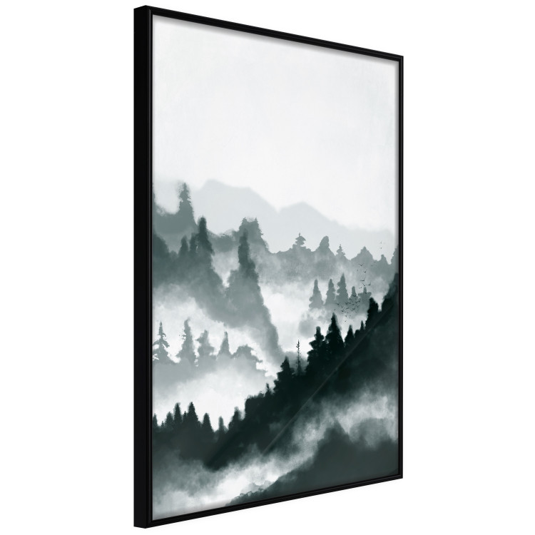 Poster Misty Landscape - misty forest and mountain landscape in a dark composition 130796 additionalImage 13